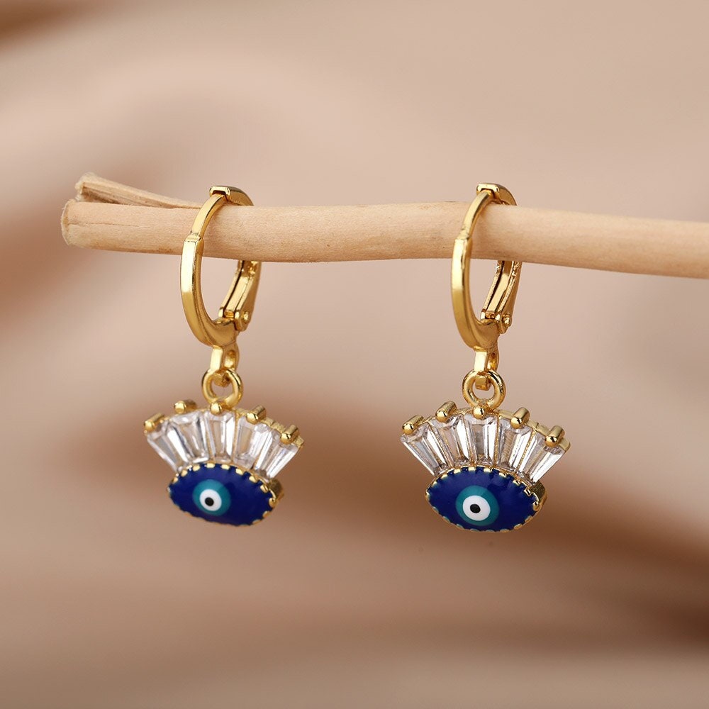 Gothic Evil Eye Earrings, Evil Eye Drop Earrings, Blue Evil Eye, Fashion Earrings for Women, Gift for Her