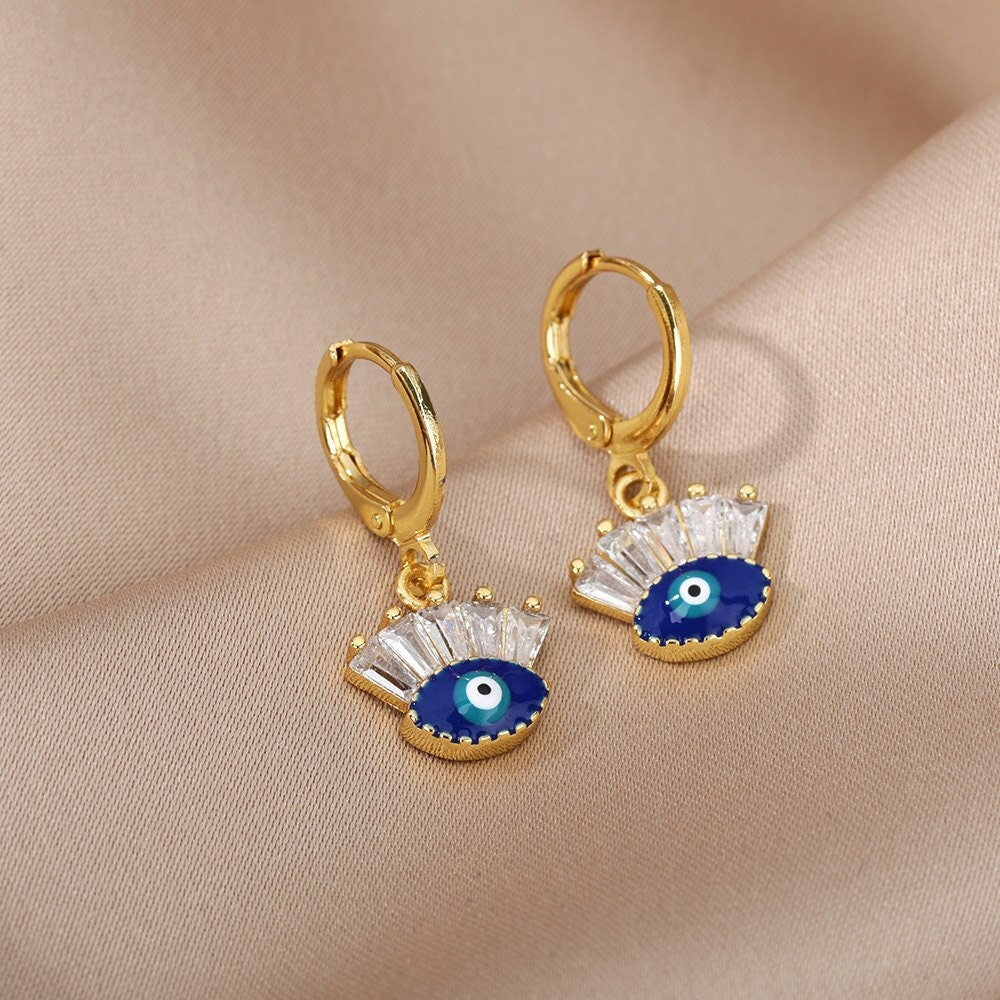 Gothic Evil Eye Earrings, Evil Eye Drop Earrings, Blue Evil Eye, Fashion Earrings for Women, Gift for Her