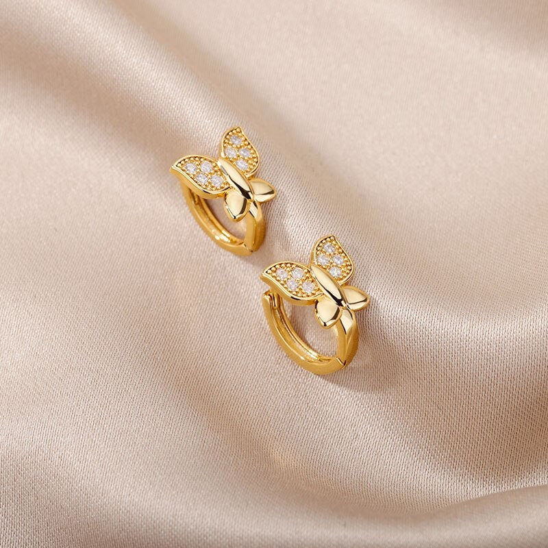 butterfly earrings, brandy melville butterfly earrings, butterfly wing earrings, butterfly back earrings, butterfly earring, diamond butterfly earrings gold, swarovski butterfly earrings, butterfly clip closure earrings