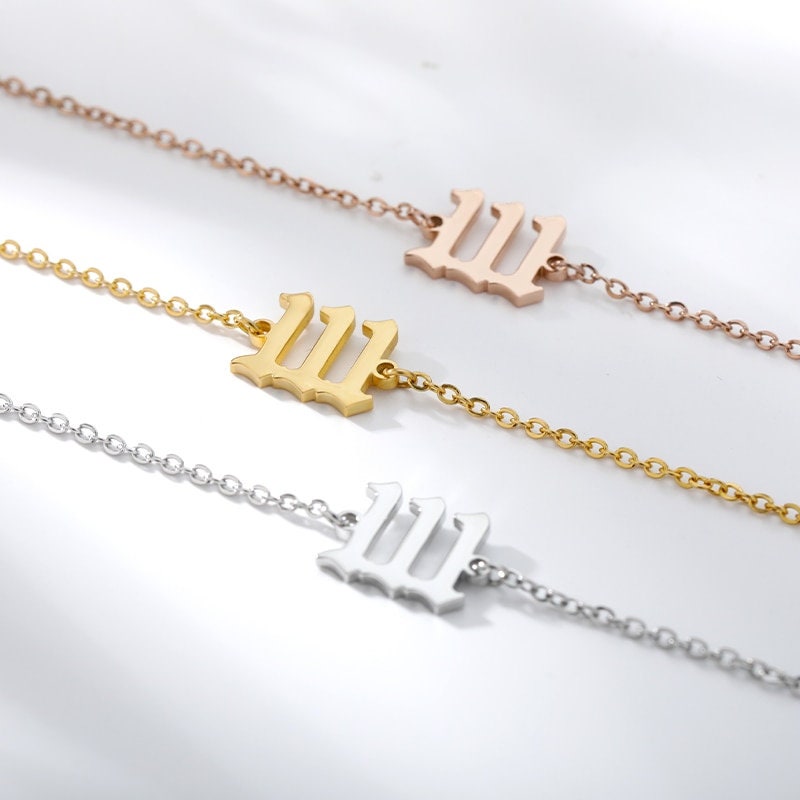 Angel Number Bracelet, 18K Gold Angel Number, Dainty Angel Number Bracelet for Women, Gift for Her