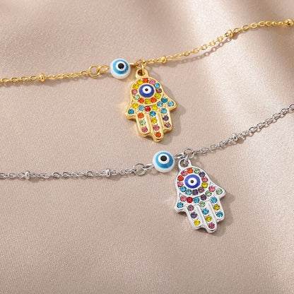 18K Gold Evil Eye Bracelet, Gothic Evil Eye, Fatima Bracelet, Hamsa Bracelet for Women, Gift for Her