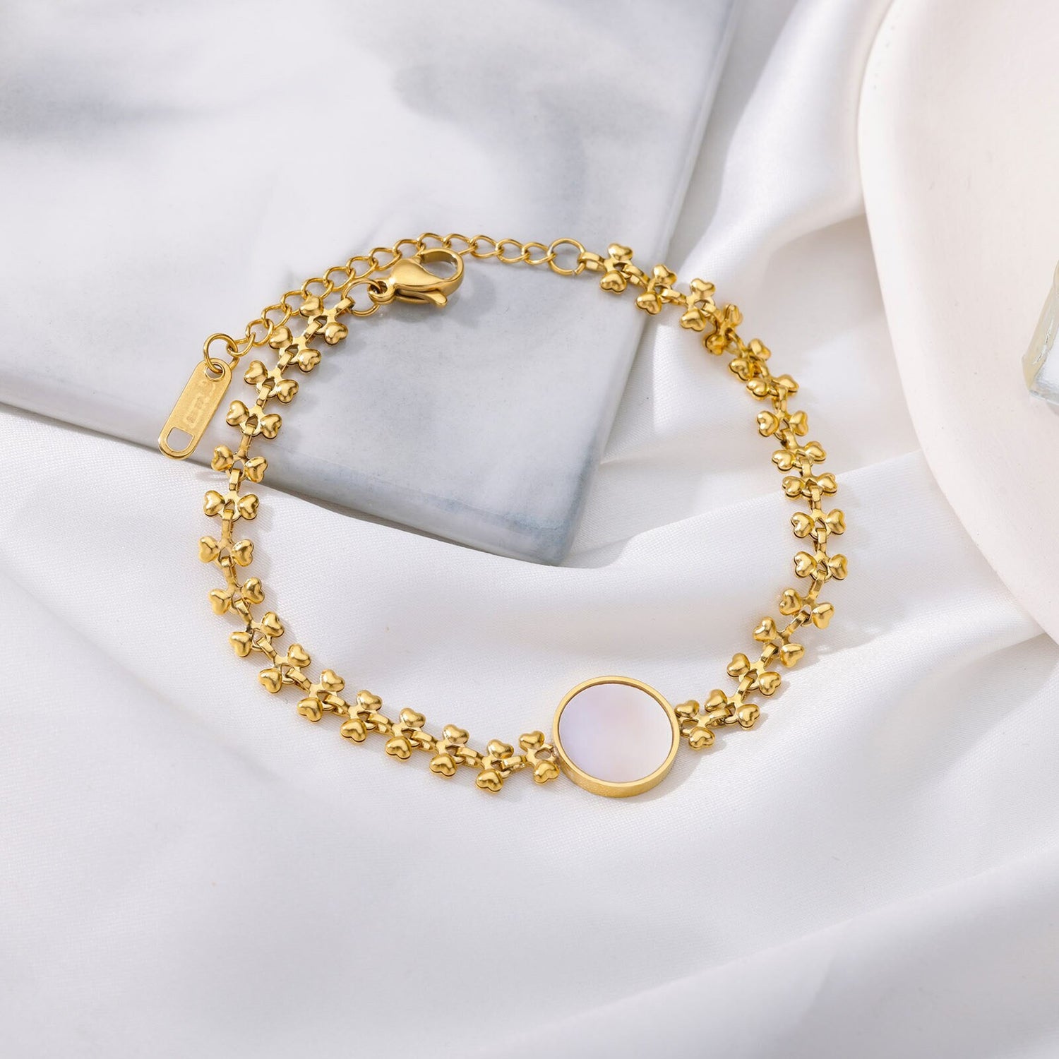 18K Gold Opal Bracelet, Opal Charm Bracelet, Fashion Opal Bracelet for Women, Gift for Her