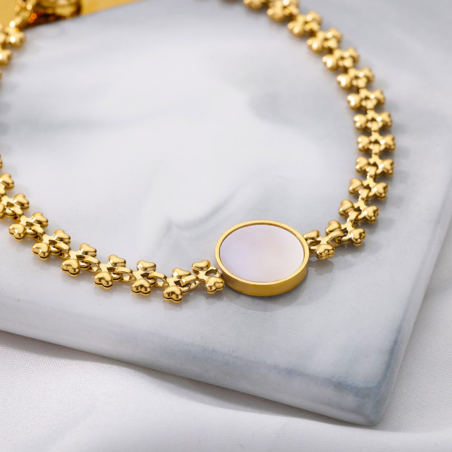 18K Gold Opal Bracelet, Opal Charm Bracelet, Fashion Opal Bracelet for Women, Gift for Her