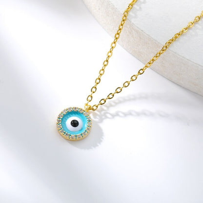 Evil Eye Charm, Evil Eye Necklace, 18K Gold Evil Eye Necklace for Women, Gift for Her