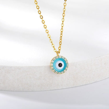 Evil Eye Charm, Evil Eye Necklace, 18K Gold Evil Eye Necklace for Women, Gift for Her