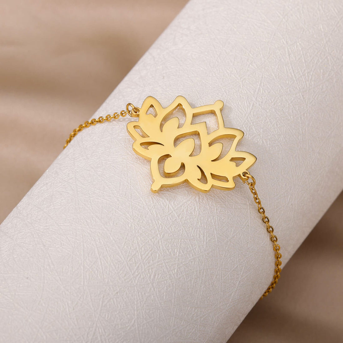 Boho Lotus Flower Buddhism, 18K Gold Layered Yogi Anklet, Dainty Minimalist Jewelry, Delicate Handmade for Women, Gift for Her