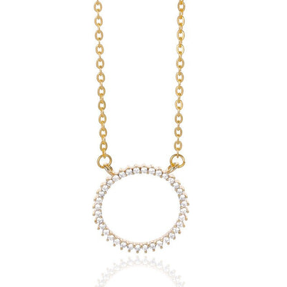 Punk Large Crystal Round Pendant, 18K Gold Layered Necklace, Gothic Dainty Minimalist Jewelry, Delicate Handmade for Women, Gift for Her