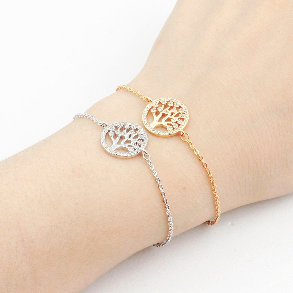 Boho Hippie Tree of Life Nature Yoga , 18K Gold Layered Yogi Bracelet, Dainty Minimalist Jewelry, Delicate Handmade for Women, Gift for Her