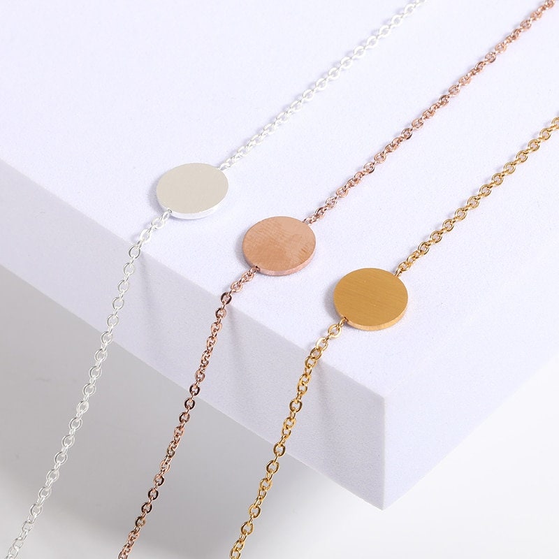 Boho Charm Simple Round Circle , 18K Gold Layered Yogi Bracelet, Dainty Minimalist Jewelry, Delicate Handmade for Women, Gift for Her