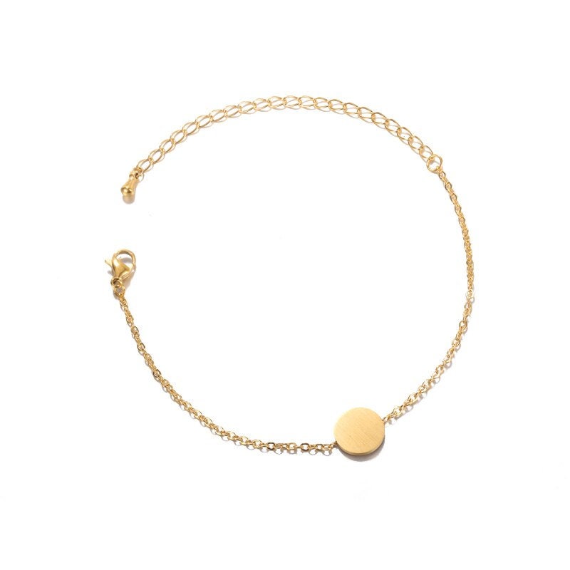 Boho Charm Simple Round Circle , 18K Gold Layered Yogi Bracelet, Dainty Minimalist Jewelry, Delicate Handmade for Women, Gift for Her