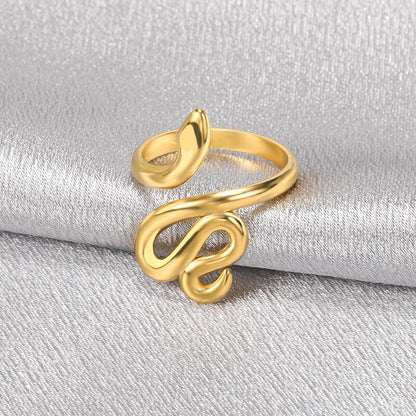 Punk Snake Wrap, 18K Gold Gothic Stackable Ring, Dainty Minimalist Jewelry, Delicate Handmade for Women, Gift for Her
