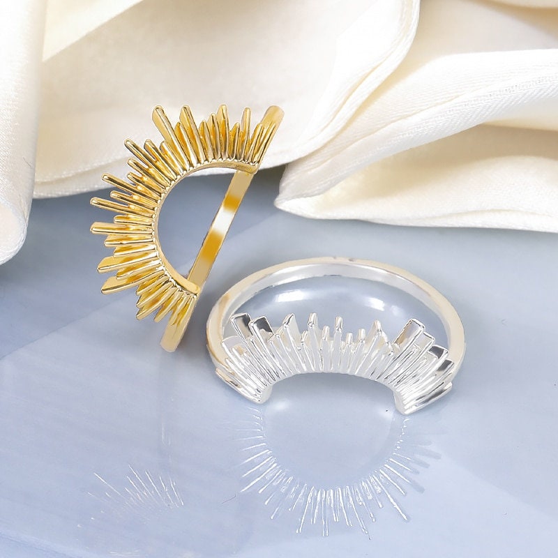 Cute Sunshine Ring, Cute Sun Ring, 18K Gold Sun Ring, Gothic Sun Fashion Ring for Women, Gift for Her