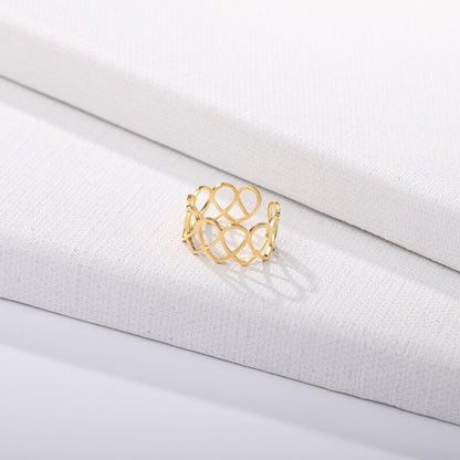 Boho Cute Open Wrap, 18K Gold Yogi Stackable Ring, Dainty Minimalist Jewelry, Delicate Handmade for Women, Gift for Her