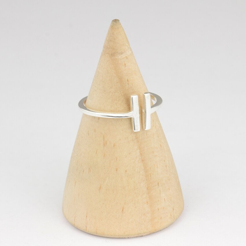 Punk Bars Parallel , 18K Gold Gothic Stackable Ring, Dainty Minimalist Jewelry, Delicate Handmade for Women, Gift for Her