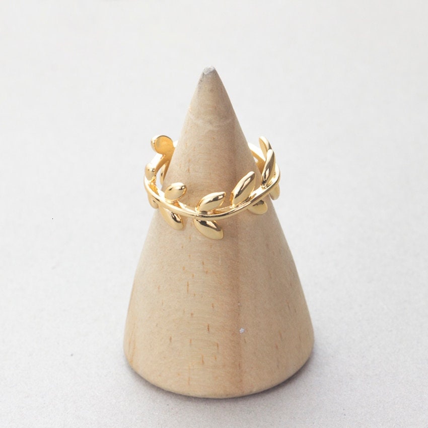 Boho Leaf Hippie, 18K Gold Yogi Stackable Ring, Dainty Minimalist Jewelry, Delicate Handmade for Women, Gift for Her