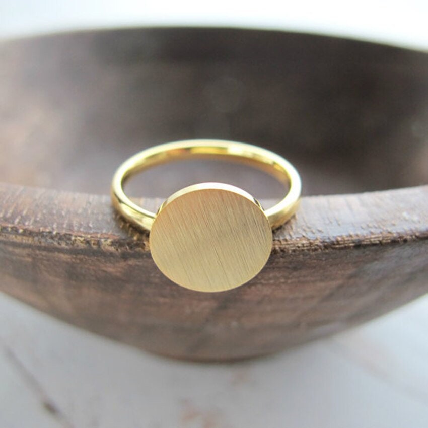 Boho Simple Round Circle, 18K Gold Yogi Stackable Ring, Dainty Minimalist Jewelry, Delicate Handmade for Women, Gift for Her