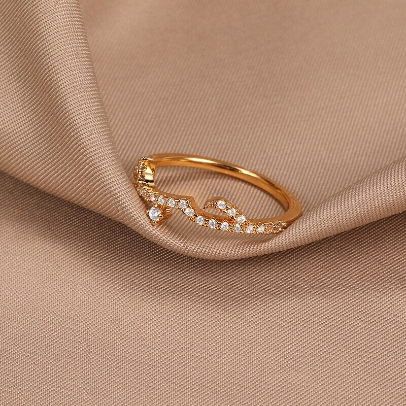 Crystal Arabic Love, 18K Gold Religious Stackable Ring, Dainty Minimalist Jewelry, Delicate Handmade for Women, Gift for Her