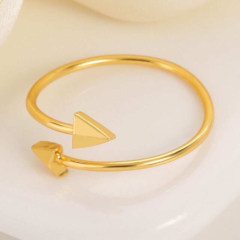 Boho Arrow, 18K Gold Yogi Stackable Ring, Dainty Minimalist Jewelry, Delicate Handmade for Women, Gift for Her