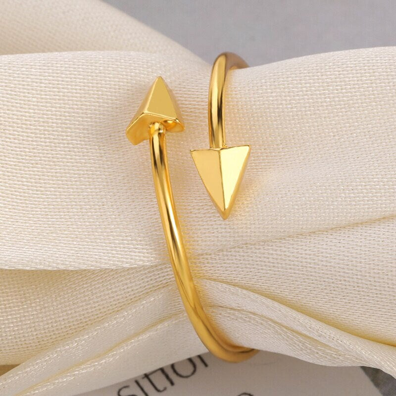 Boho Arrow, 18K Gold Yogi Stackable Ring, Dainty Minimalist Jewelry, Delicate Handmade for Women, Gift for Her
