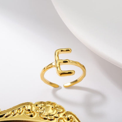 Dainty Initial Ring, Minimalistic Initial Ring, 18K Gold Initial Ring, Custom Initial Ring, Letter Fashion Ring for Women, Gift for Her