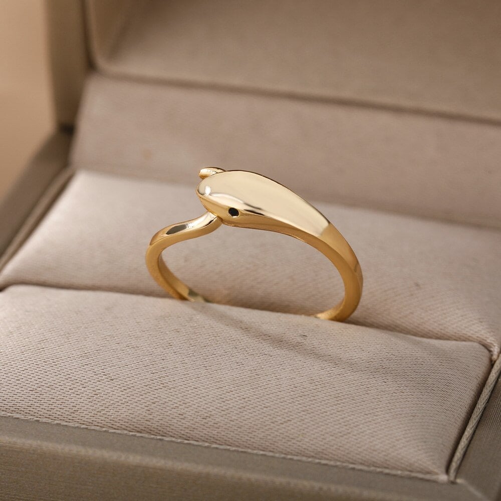 Snake Wrap Ring, 18K Gold Gothic Stackable, Dainty Minimalist Jewelry, Punk Delicate Handmade for Women, Gift for Her