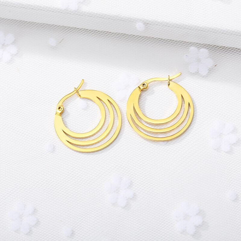 Boho Hippie Hoops, 18K Gold Everyday Earrings, Dainty Minimalist Jewelry, Delicate Handmade Simple Accessories for Women, Gift for Her