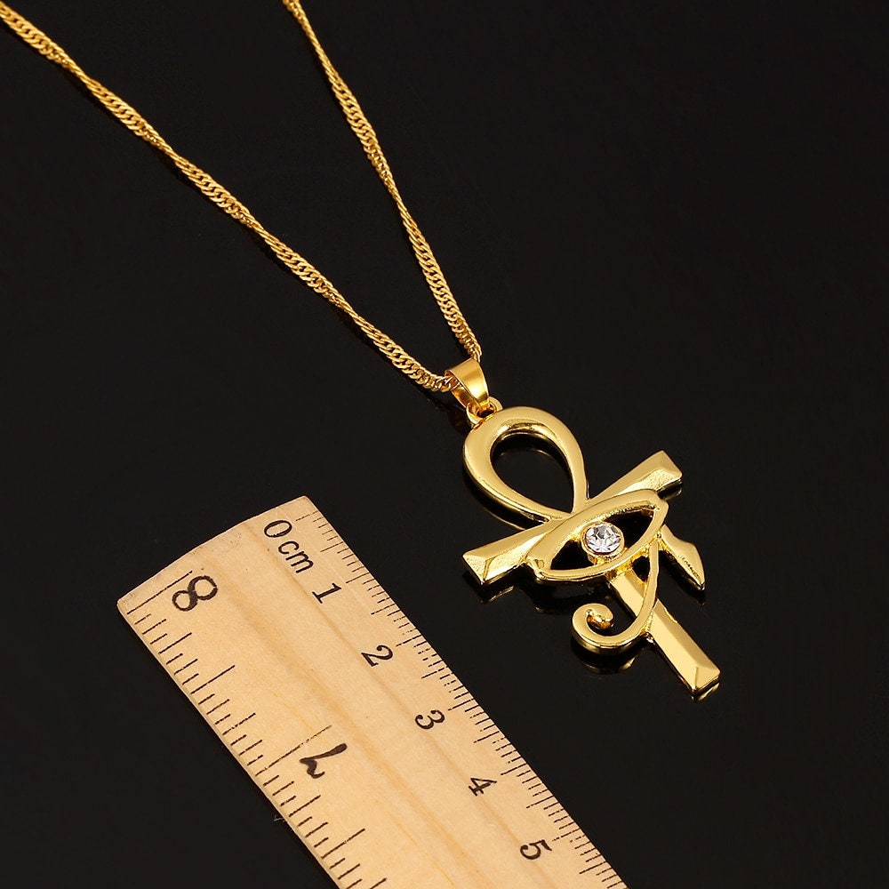 Punk Eye of Horus Egyptian Pendant, 18K Gold Layered Necklace, Gothic Dainty Minimalist Jewelry, Delicate Handmade for Women, Gift for Her