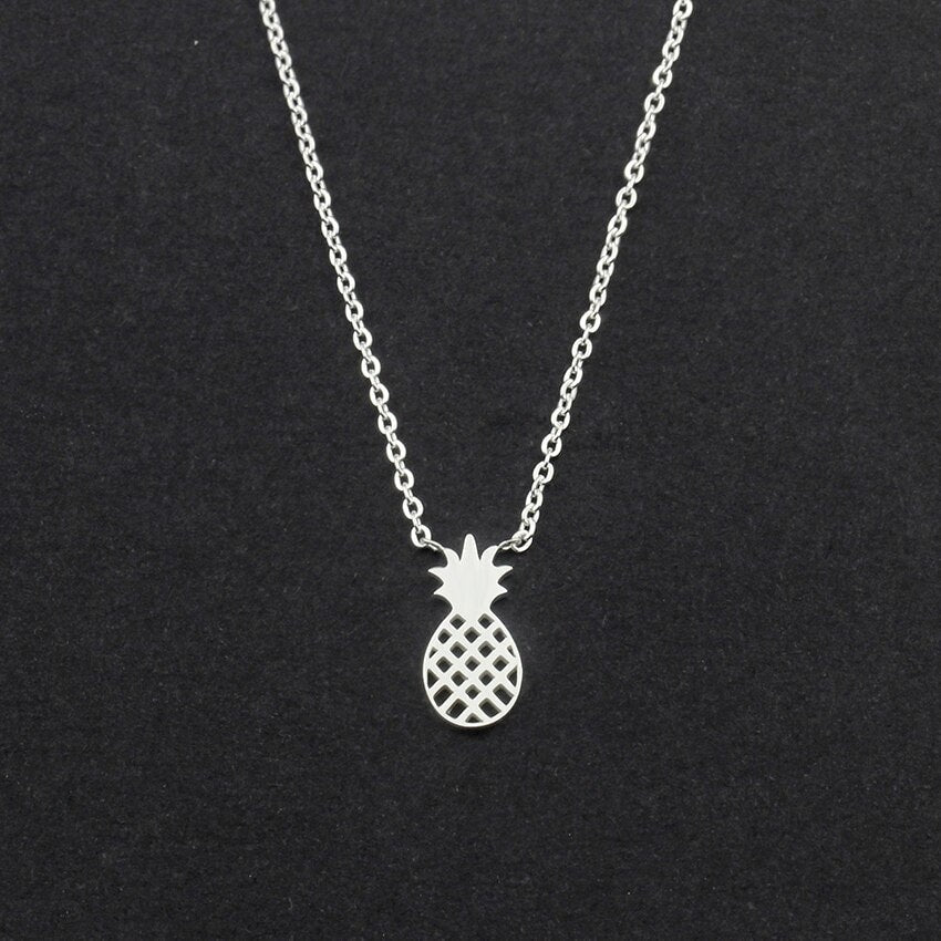 Boho Cute Pineapple Charm Pendant, 18K Gold Layered Yogi Necklace, Dainty Minimalist Jewelry, Delicate Handmade for Women, Gift for Her