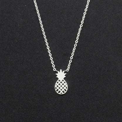 Boho Cute Pineapple Charm Pendant, 18K Gold Layered Yogi Necklace, Dainty Minimalist Jewelry, Delicate Handmade for Women, Gift for Her