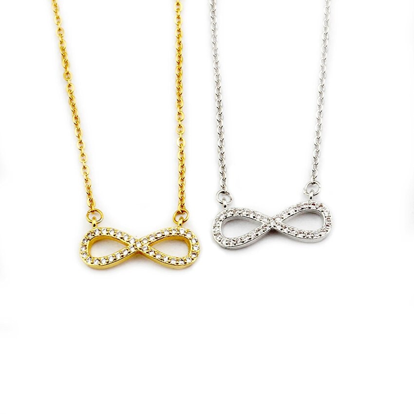 Boho Charm Infinity Forever Pendant, 18K Gold Layered Yogi Necklace, Dainty Minimalist Jewelry, Delicate Handmade for Women, Gift for Her