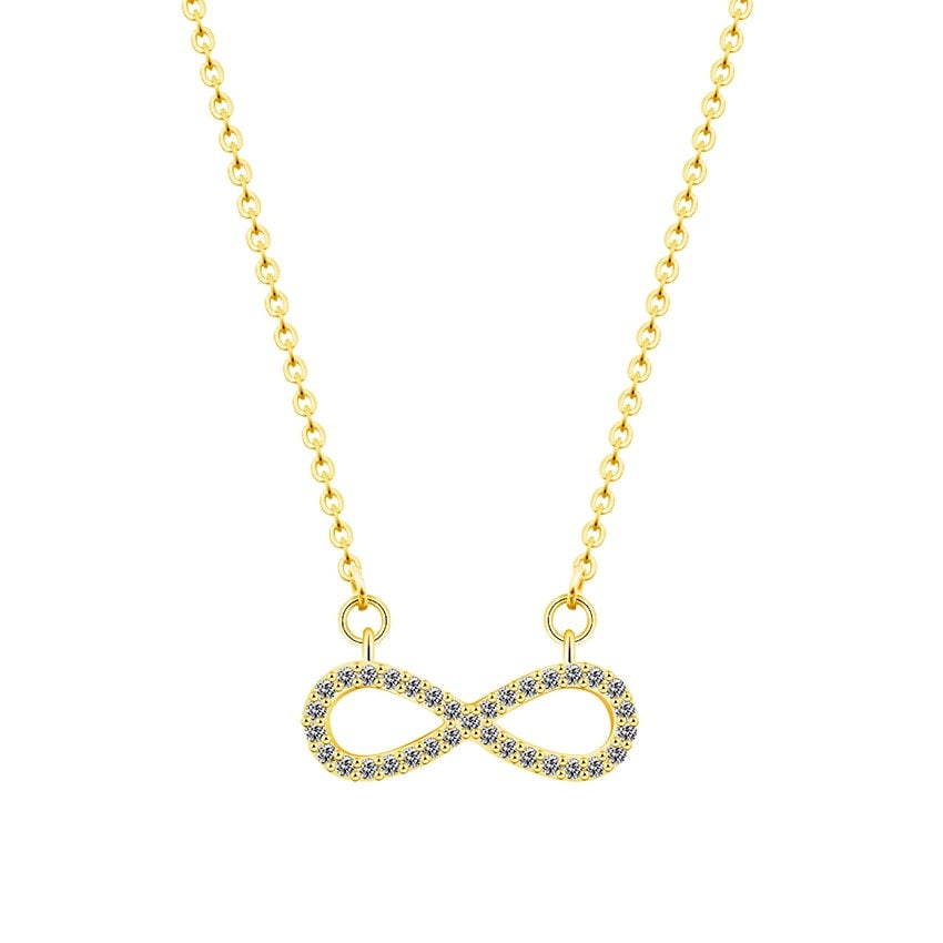 Boho Charm Infinity Forever Pendant, 18K Gold Layered Yogi Necklace, Dainty Minimalist Jewelry, Delicate Handmade for Women, Gift for Her