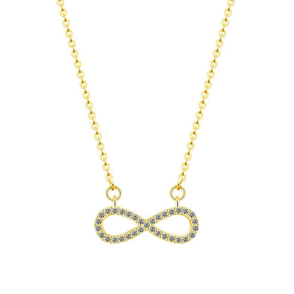 Boho Charm Infinity Forever Pendant, 18K Gold Layered Yogi Necklace, Dainty Minimalist Jewelry, Delicate Handmade for Women, Gift for Her