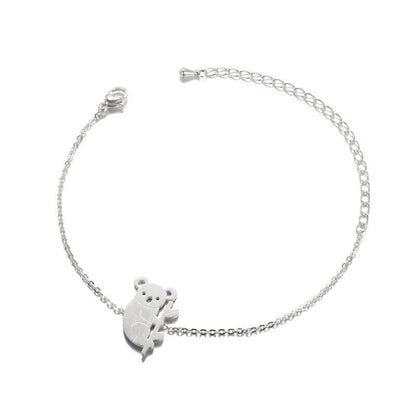 Boho Cute Charm Koala Bear, 18K Gold Layered Yogi Bracelet, Dainty Minimalist Jewelry, Delicate Handmade for Women, Gift for Her