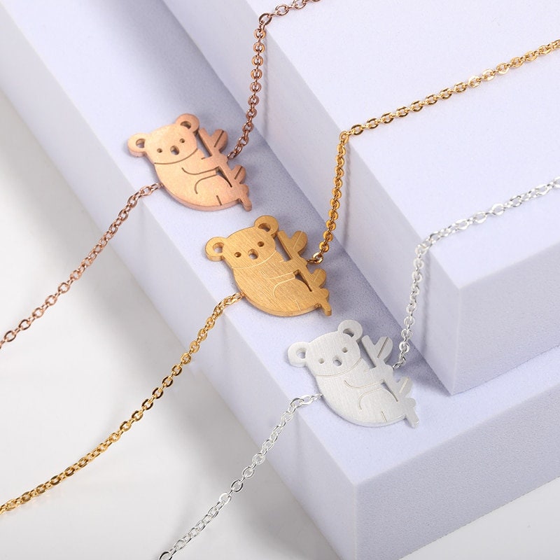 Boho Cute Charm Koala Bear, 18K Gold Layered Yogi Bracelet, Dainty Minimalist Jewelry, Delicate Handmade for Women, Gift for Her