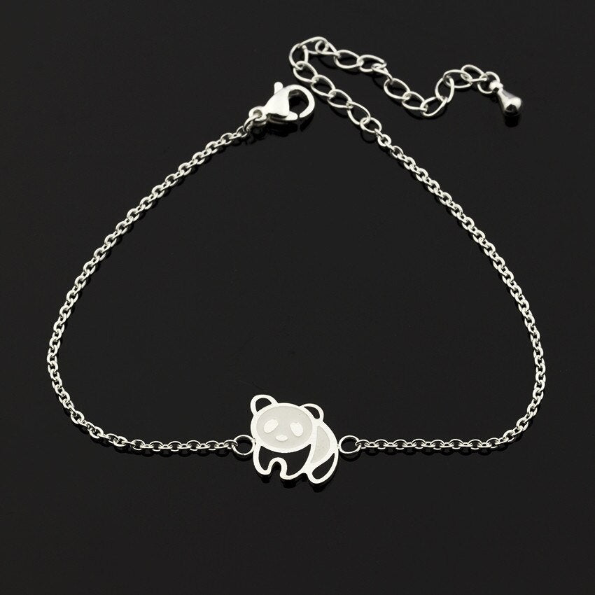 Cute Panda Bracelet, 18K Gold Panda Bracelet, Cute Animal Bracelet for Women, Gift for Her