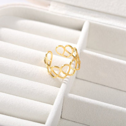 Boho Cute Open Wrap, 18K Gold Yogi Stackable Ring, Dainty Minimalist Jewelry, Delicate Handmade for Women, Gift for Her