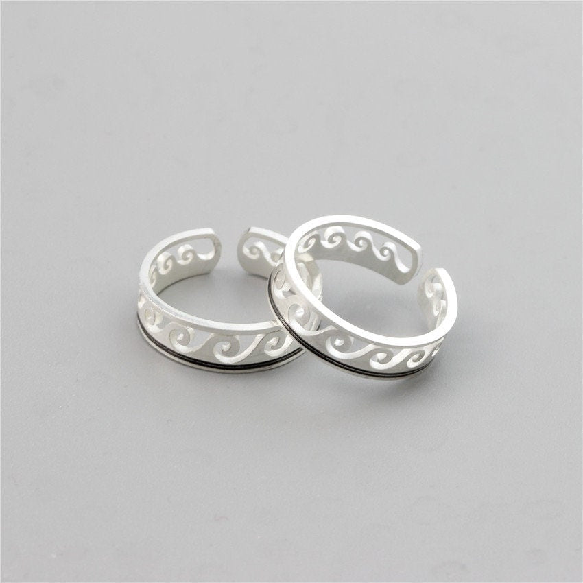 Beach Surf Waves , Silver Tropical Stackable Ring, Dainty Minimalist Jewelry, Delicate Handmade for Women, Gift for Her