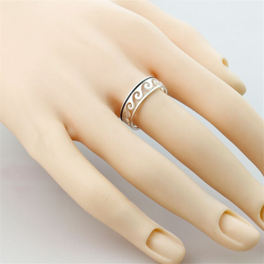 Beach Surf Waves , Silver Tropical Stackable Ring, Dainty Minimalist Jewelry, Delicate Handmade for Women, Gift for Her