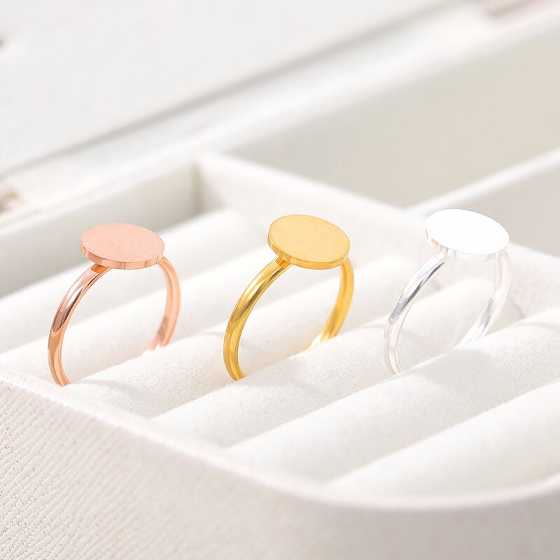 Boho Simple Round Circle, 18K Gold Yogi Stackable Ring, Dainty Minimalist Jewelry, Delicate Handmade for Women, Gift for Her