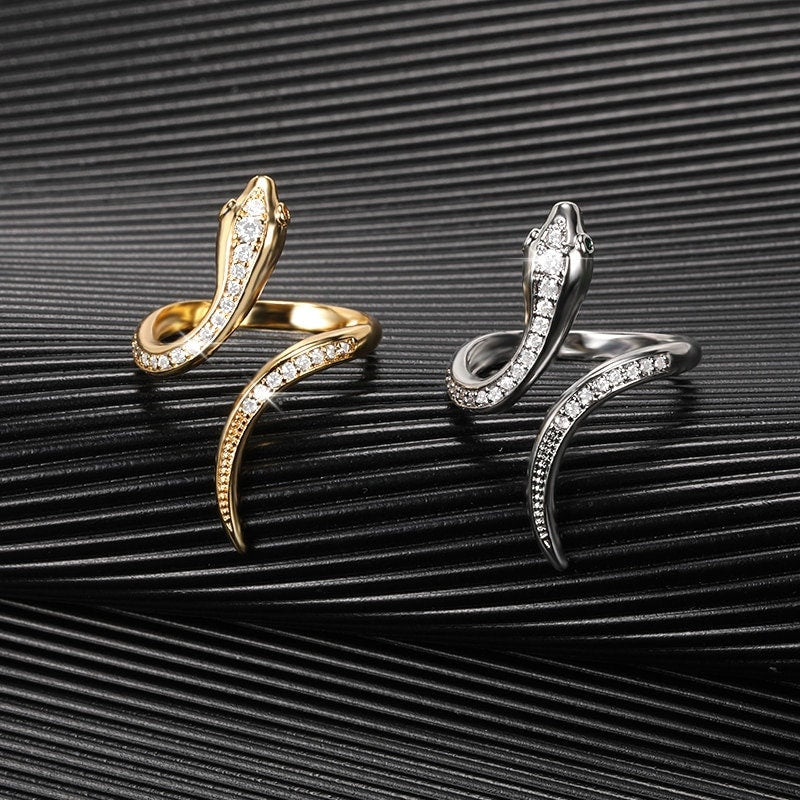 Punk Snake Cobra, 18K Gold Gothic Stackable Ring, Dainty Minimalist Jewelry, Delicate Handmade for Women, Gift for Her