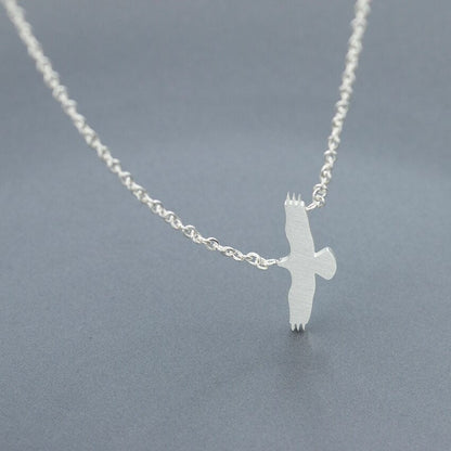 American Eagle Hawk Pendant Necklace, Gold Eagle Necklace for Women, 18K Gold Plated Dainty