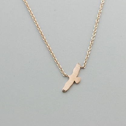 American Eagle Hawk Pendant Necklace, Gold Eagle Necklace for Women, 18K Gold Plated Dainty