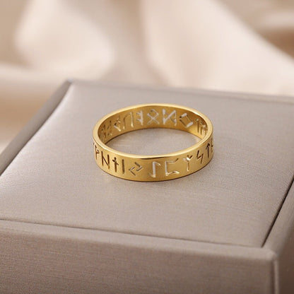 Nordic Viking Rune, 18K Gold Ring, Dainty Minimalist Accessories, Delicate Handmade Jewelry for Women, Gift for Her