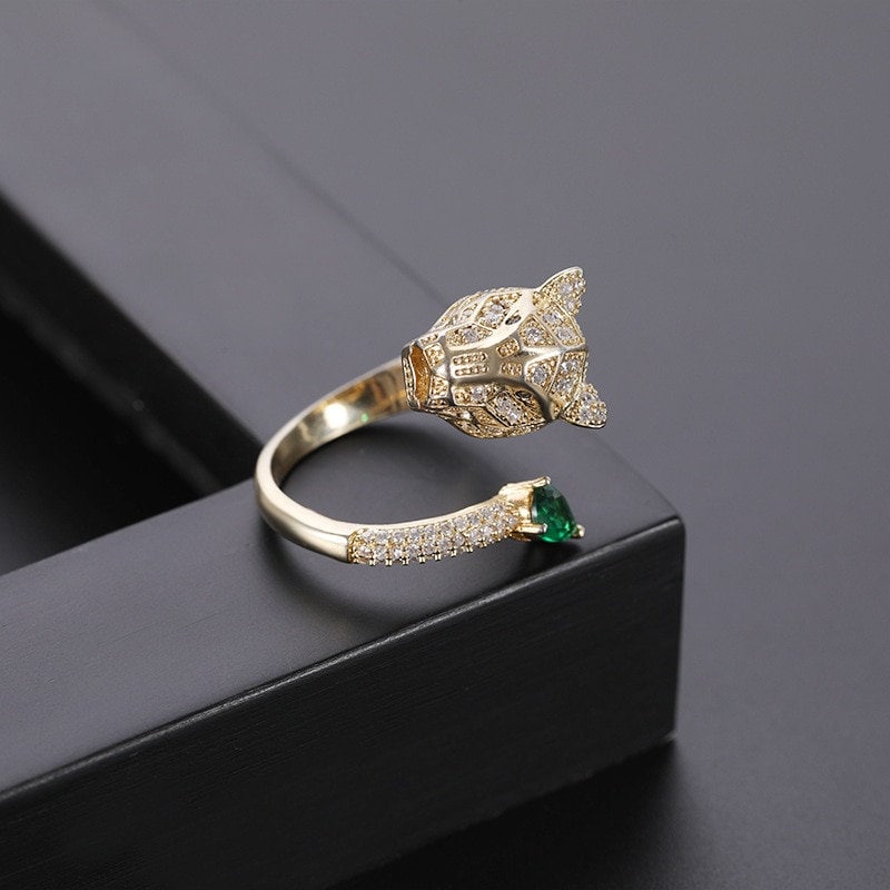 Punk Jaguar Ring, Punk Leopard Ring, 18K Gold Jaguar Ring, Gold Leopard Ring, Punk Fashion Ring for Women, Gift for Her