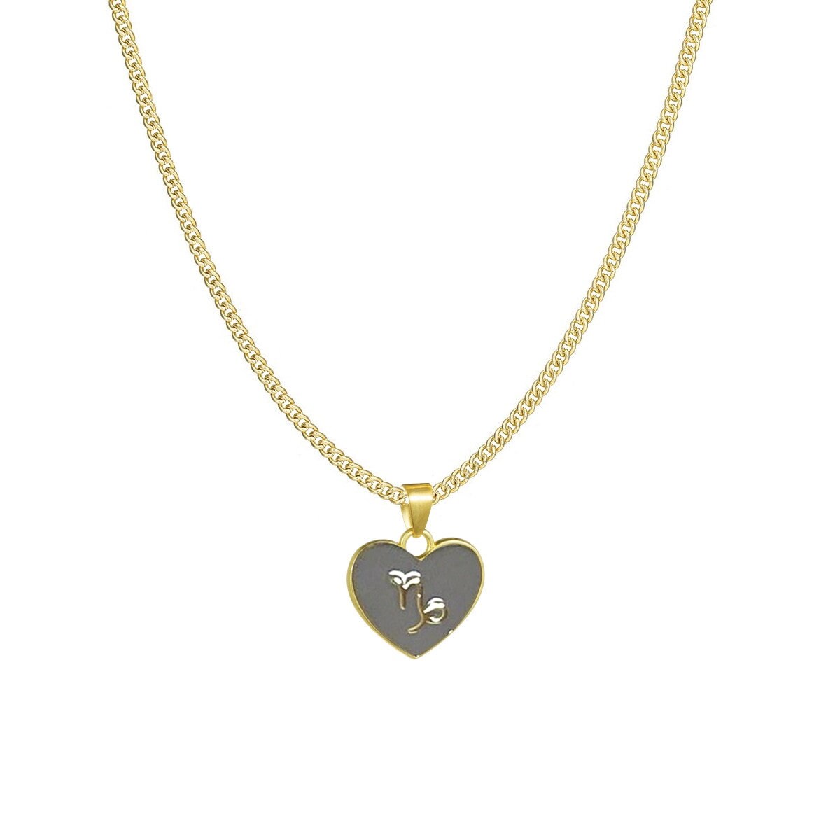 Horoscope Pendant, 18K Gold Horoscope Necklace, Zodiac Pendant, Zodiac Heart Pendant for Women, Gift for Her