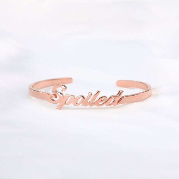 Personalized Name Bangle, Customized Name Bangle, 18K Gold Custom Bangle, Personalized Gift, Customized Gift, Gift for Her