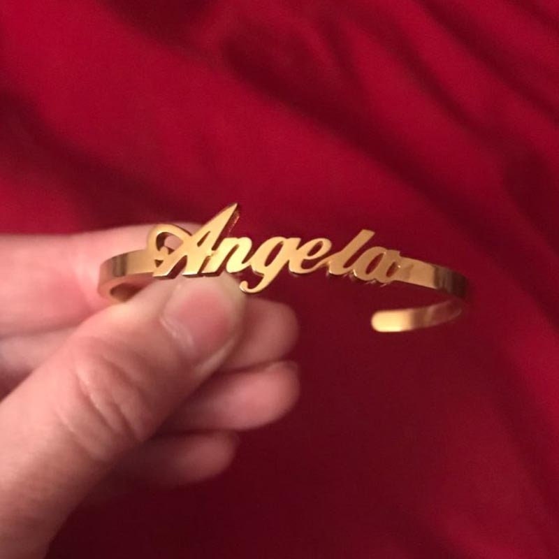 Personalized Name Bangle, Customized Name Bangle, 18K Gold Custom Bangle, Personalized Gift, Customized Gift, Gift for Her