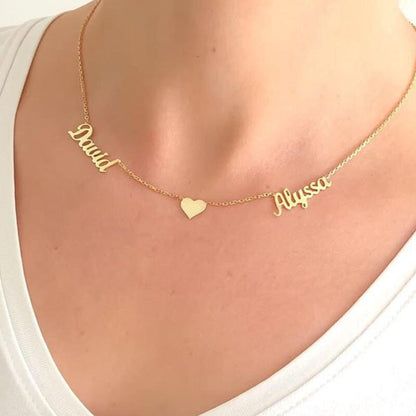 Personalized Couple Necklace, Customized Name Necklace, 18K Gold Name Necklace, Personalized Gift, Customized Gift, Gift for Her