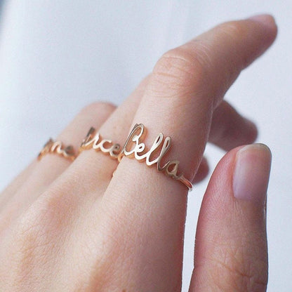 Personalized Name Ring, Customized Name Ring, 18K Gold Custom Ring, Personalized Gift, Customized Gift, Gift for Her