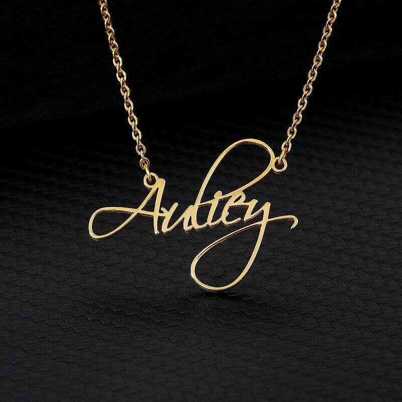 Personalized Signature Necklace, Customized Script Necklace, 18K Gold Custom Necklace, Personalized Gift, Customized Gift, Gift for Her